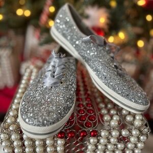 KEDS Kate Spade Silver Glitter Sneakers
